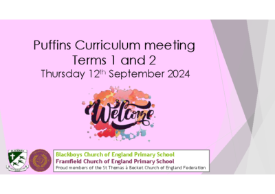 Puffins Curriculum Meeting Terms 1 & 2 2024