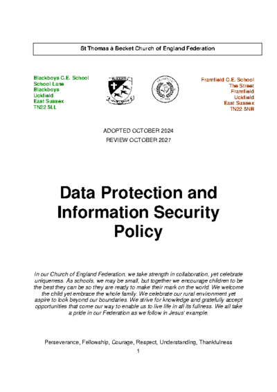 Data Protection and Information Security Policy