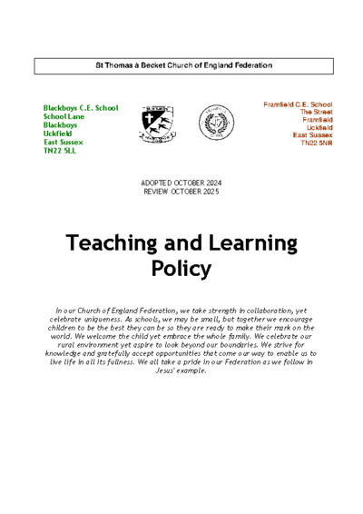 Teaching & Learning Policy