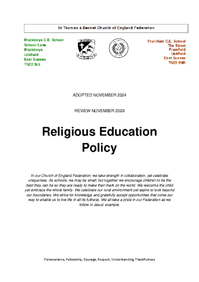 Religious Education Policy