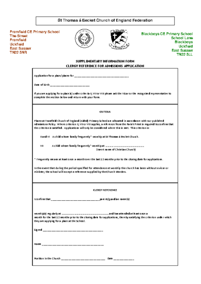 Supplementary Information Form